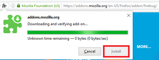 Install Fire Bug - Click on Install Install Fire Bug - Click on Install