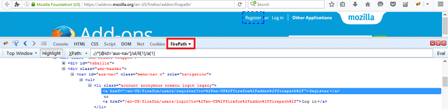 Install Fire Path - Go To Menu Tools WebDeveloper FireBug Open FireBug Install Fire Path - Go To Menu Tools WebDeveloper FireBug Open FireBug