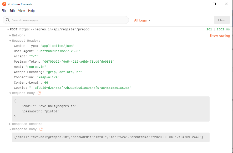 Postman Console
