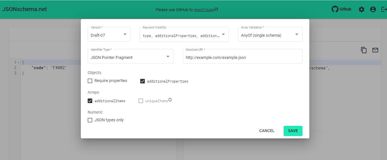 Postman JSON Schema Validation